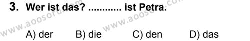 Almanca 6 Dersi 2012 - 2013 Yılı 1. Dönem Sınavı 3. Soru