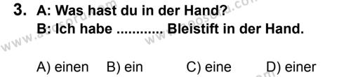 Almanca 7 Dersi 2011 - 2012 Yılı 2. Dönem Sınavı 3. Soru