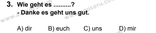 Almanca 7 Dersi 2011 - 2012 Yılı 3. Dönem Sınavı 3. Soru