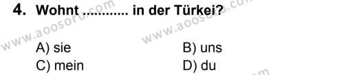 Almanca 7 Dersi 2012 - 2013 Yılı 1. Dönem Sınavı 4. Soru