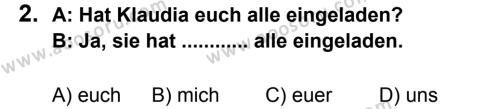 Almanca 8 Dersi 2011 - 2012 Yılı 2. Dönem Sınavı 2. Soru