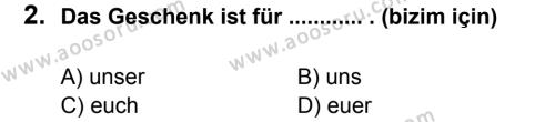 Almanca 8 Dersi 2012 - 2013 Yılı 1. Dönem Sınavı 2. Soru