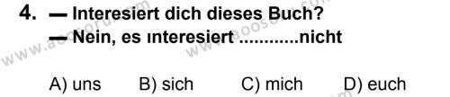 Almanca 8 Dersi 2012 - 2013 Yılı 1. Dönem Sınavı 4. Soru