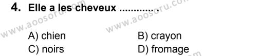 Fransızca 6 Dersi 2011 - 2012 Yılı 2. Dönem Sınavı 4. Soru