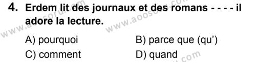 Fransızca 7 Dersi 2019 - 2020 Yılı 2. Dönem Sınavı 4. Soru