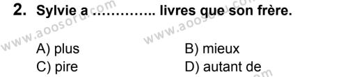 Fransızca 8 Dersi 2013 - 2014 Yılı 3. Dönem Sınavı 2. Soru