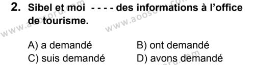 Fransızca 8 Dersi 2015 - 2016 Yılı 3. Dönem Sınavı 2. Soru