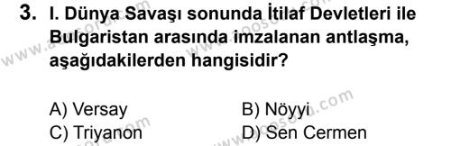 T.C. İnklap Tarihi ve Atatürkçülük 8 Dersi 2014 - 2015 Yılı 3. Dönem Sınavı 3. Soru